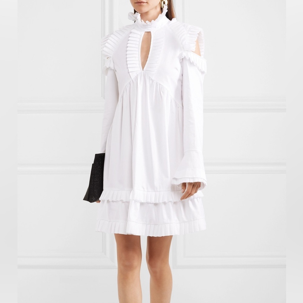 MAGGIE MARILYN Olivia's Cutout Ruffled Cotton-Poplin Midi Dress White 6